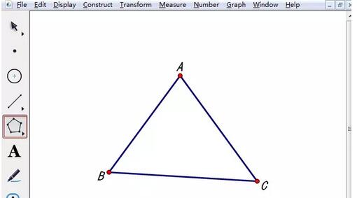 Cara membuat bahagian dalam segitiga bertukar warna menggunakan Geometric Sketchpad