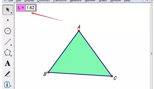 Cara membuat bahagian dalam segitiga bertukar warna menggunakan Geometric Sketchpad