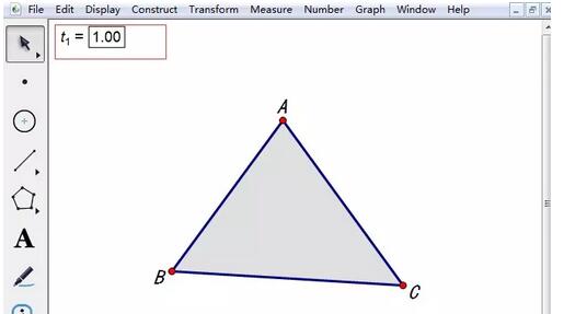 Cara membuat bahagian dalam segitiga bertukar warna menggunakan Geometric Sketchpad