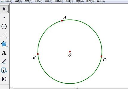 How to draw a circle through three points on the geometric sketchpad