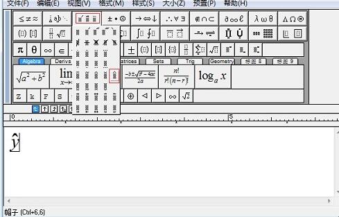 How to edit letter hat symbols using MathType