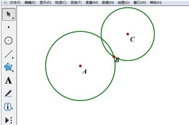 Specific steps to create three circles with the same common point using Geometric Sketchpad