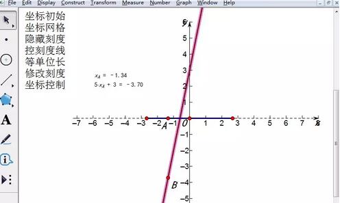 几何画板用点的轨迹法绘制一次函数的详细方法