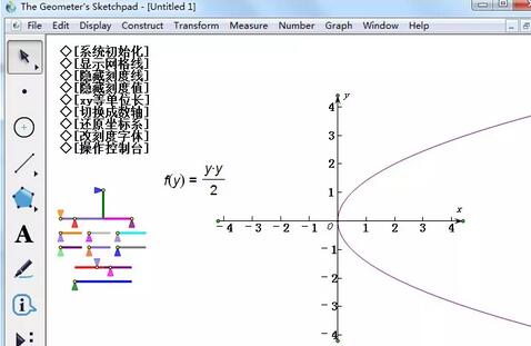 Basic method of drawing parabola on geometric sketchpad