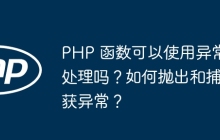 PHP 函数可以使用异常处理吗？如何抛出和捕获异常？