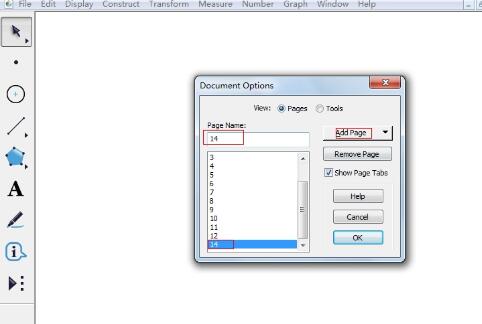 Detailed steps for displaying different contents in pages in Geometry Sketchpad