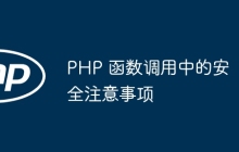 PHP 函数调用中的安全注意事项