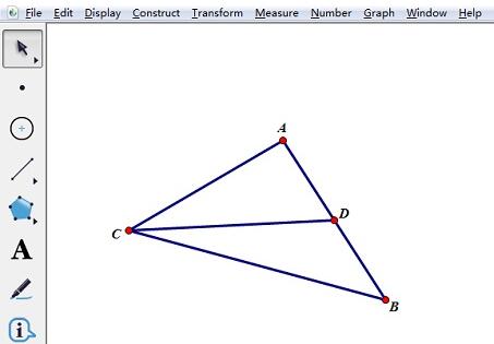 Langkah terperinci untuk membina garis tengah segitiga menggunakan pad lakar geometri