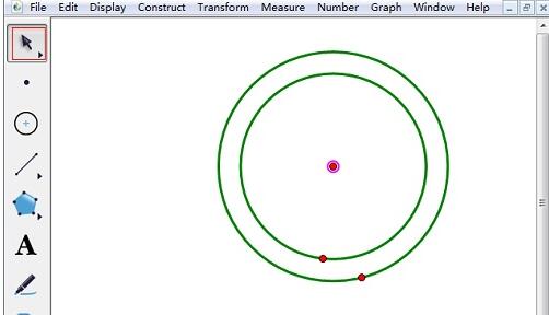 A simple tutorial on drawing concentric circles using geometric sketchpad