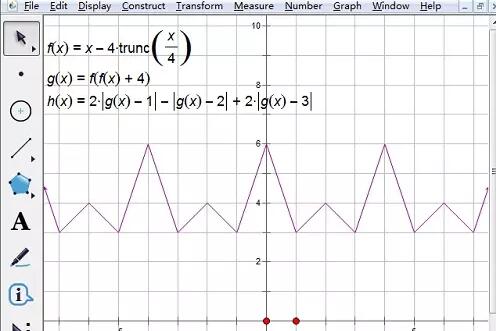 幾何学的スケッチパッドを使用してW字型の鋭利な波動関数画像を作成する操作プロセス