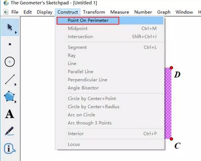 Kaedah khusus untuk merealisasikan gelongsor segmen garis panjang tetap di sekeliling petak menggunakan pad lakar geometri