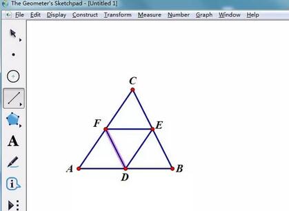 几何画板把三角形分成面积相等的四部分的操作步骤