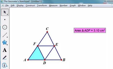 几何画板把三角形分成面积相等的四部分的操作步骤