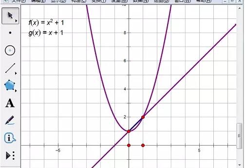 Geometry Sketchpad에서 함수의 교차점을 정확하게 찾는 방법에 대한 튜토리얼