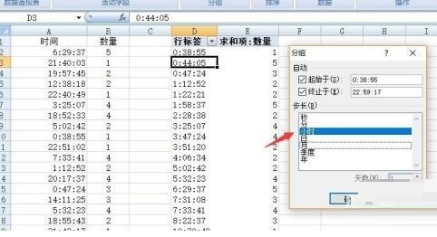 Der Betriebsprozess statistischer Daten nach Zeitraum in Excel