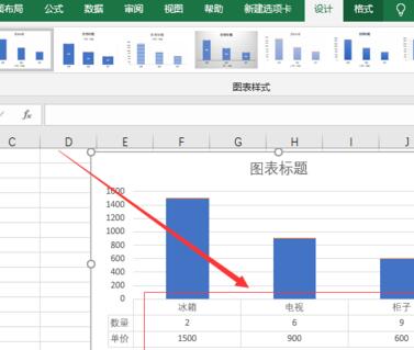 excel2016圖表下方新增資料表格的操作方法