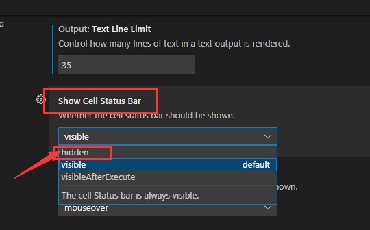 How to open the cell status bar in Vscode_A list of steps to open the cell status bar in Vscode