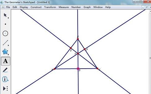 Detailed tutorial on drawing the vertical center of a triangle using geometric sketchpad