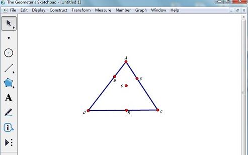 Detailed tutorial on drawing the vertical center of a triangle using geometric sketchpad