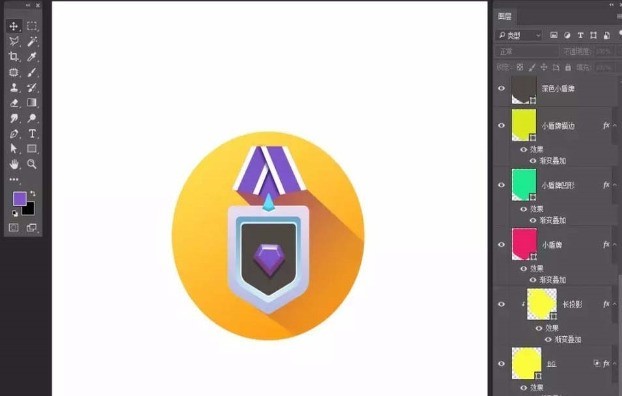 How to create a diamond medal icon in photoshop