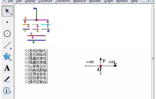 幾何学スケッチパッドのアリ座標系の操作方法