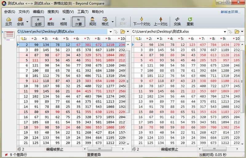 Beyond Compare比较表格数据显示行号的方法