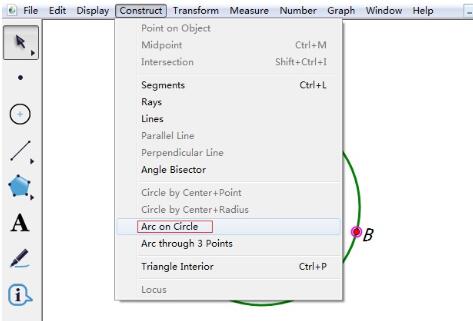 How to make the drawn circle have part of the dotted line in the geometric sketchpad