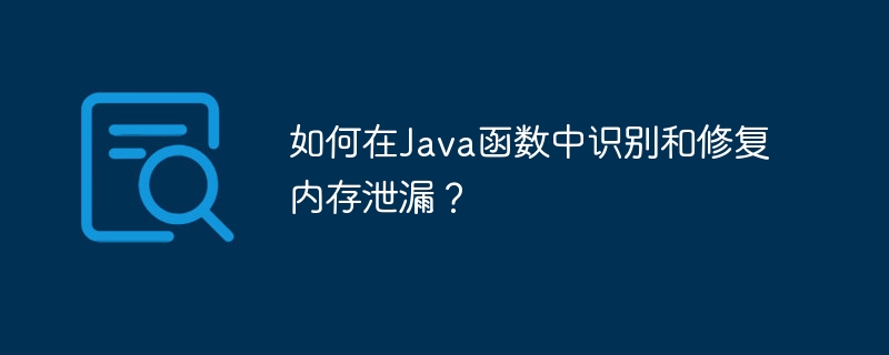 Java 함수에서 메모리 누수를 식별하고 수정하는 방법은 무엇입니까?