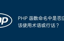 PHP 函数命名中是否应该使用术语或行话?