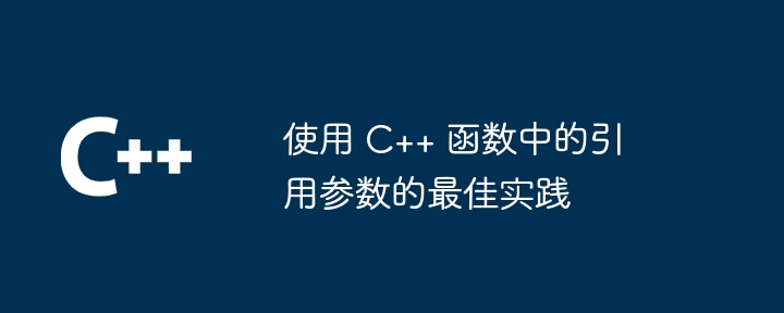 使用 C++ 函数中的引用参数的最佳实践