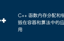 C++ 函数内存分配和销毁在容器和算法中的应用