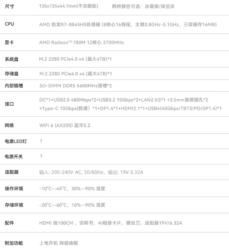 零刻 SER8 迷你主机开启预售：R7 8845HS，准系统版 2599 元