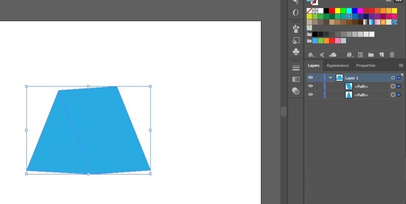 Graphic tutorial on how to design a tent icon using AI