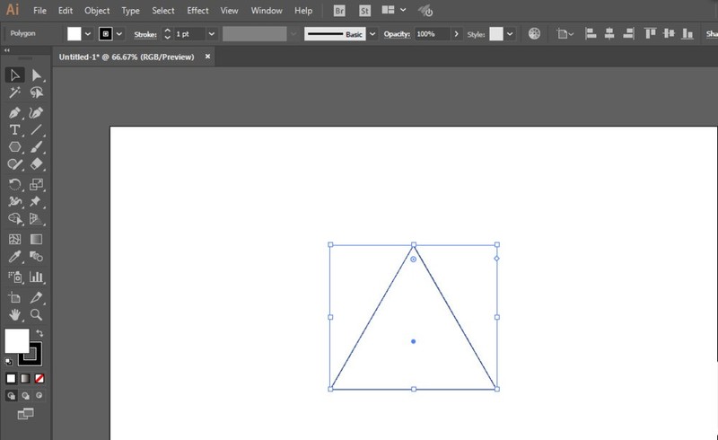 Graphic tutorial on how to design a tent icon using AI