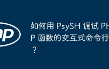 如何用 PsySH 调试 PHP 函数的交互式命令行？