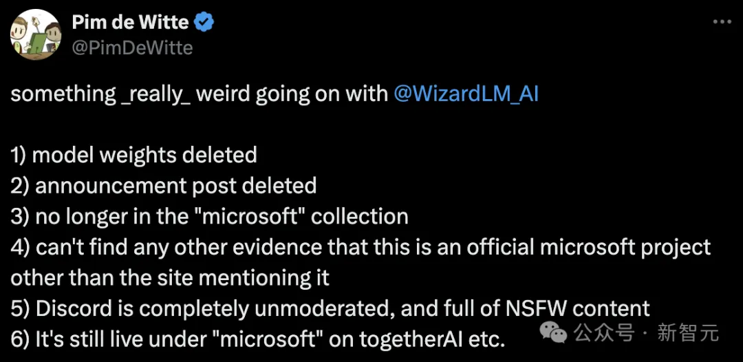 Quelques heures après sa sortie, Microsoft a supprimé un grand modèle open source comparable à GPT-4 en quelques secondes ! J'ai oublié de faire un test anti-poison