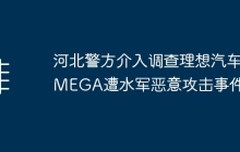 河北警方介入调查理想汽车MEGA遭水军恶意攻击事件