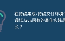 在持续集成/持续交付环境中调试Java函数的最佳实践是什么？