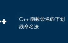 C++ 函数命名的下划线命名法
