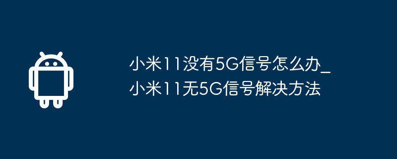 Apa yang perlu dilakukan jika Xiaomi Mi 11 tidak mempunyai isyarat 5G_Apa yang perlu dilakukan jika Xiaomi Mi 11 tidak mempunyai isyarat 5G