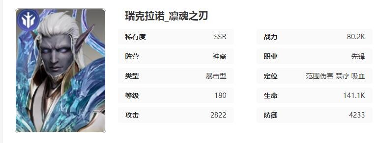 《星際52區》瑞克拉諾角色技能屬性介紹