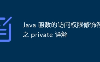 Penjelasan terperinci tentang pengubah akses peribadi untuk fungsi Java