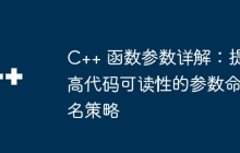 C++ 函数参数详解:提高代码可读性的参数命名策略