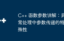 C++ 函数参数详解:异常处理中参数传递的特殊性