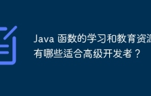 Java 函数的学习和教育资源有哪些适合高级开发者？