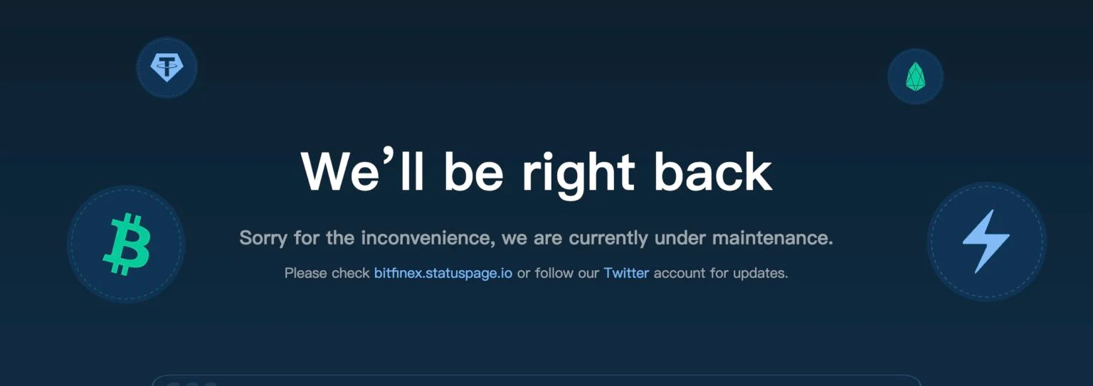 交易所Bitfinex突然暫停交易、無法出入金！官方：正調查平台異常