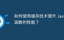 如何使用缓存技术提升 Java 函数的性能？