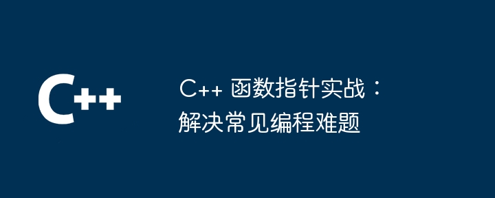 C++ 函数指针实战：解决常见编程难题