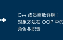 C++ 成员函数详解：对象方法在 OOP 中的角色与职责