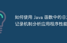 如何使用 Java 函数中的日志记录机制分析应用程序性能？